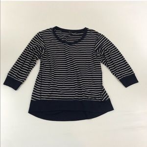 Theory navy and white striped sweater